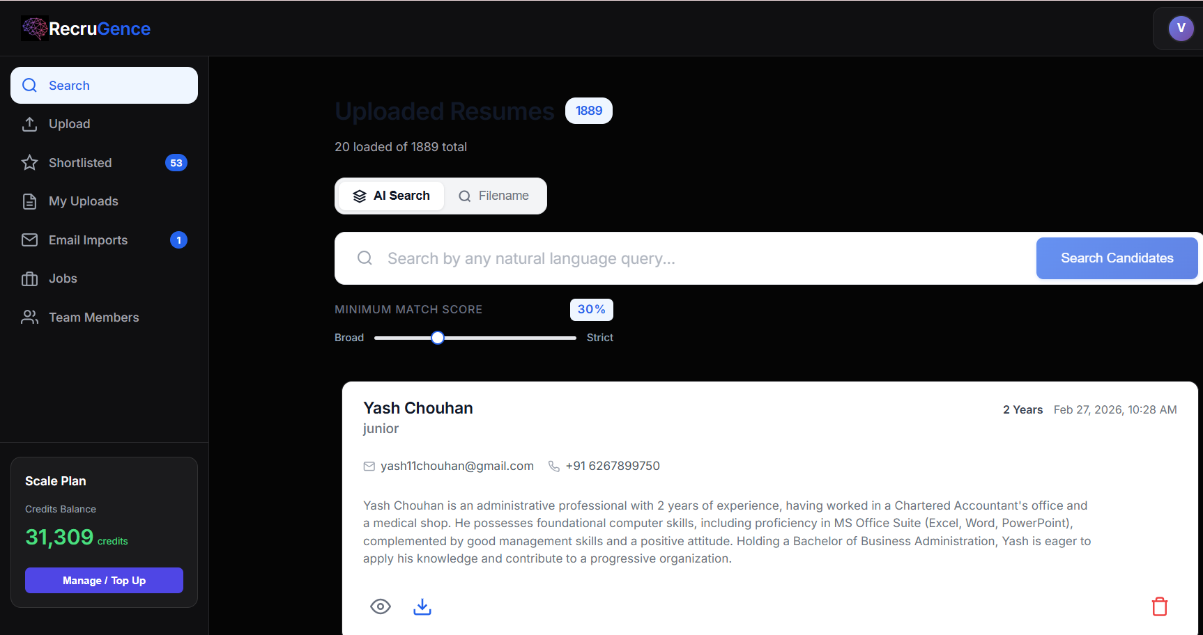 Recrugence – Smart AI-Powered HR Platform
